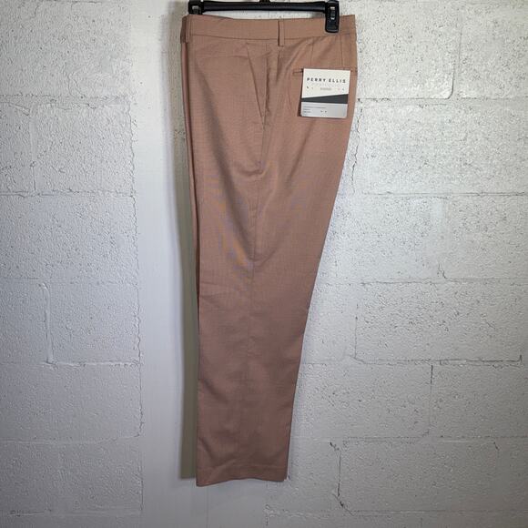 Perry Ellis Portfolio Men's Modern-Fit Stretch Pants - Salmon 36X30 $95 - Picture 1 of 8